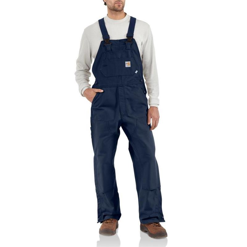 Carhartt Men's Flame-Resistant Unlined Duck Bib Overall Factory Second Dark Navy