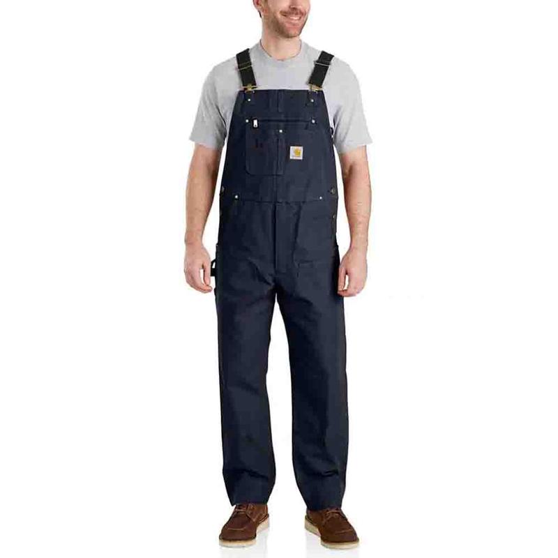 Carhartt Men's Relaxed Fit Duck Unlined Bib Overall Factory Second Navy
