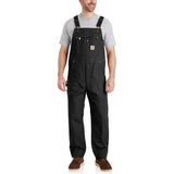 Carhartt Men's Relaxed Fit Duck Unlined Bib Overall Factory Second Black