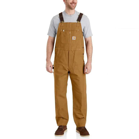 Carhartt Men's Relaxed Fit Duck Unlined Bib Overall Factory Second Carhartt Brown