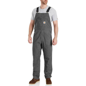 Carhartt Men's Rugged Flex® Relaxed Fit Unlined Canvas Bib Overall Factory Second Gravel