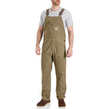 Carhartt Men's Rugged Flex® Relaxed Fit Unlined Canvas Bib Overall Factory Second Dark Khaki