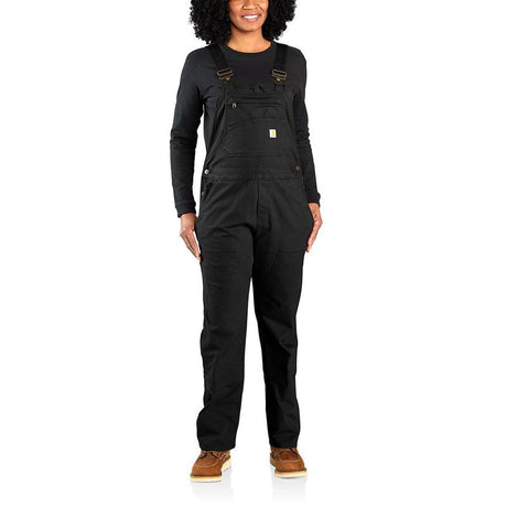 Carhartt Women's Rugged Flex® Loose Fit Unlined Canvas Bib Overall Factory Second Black